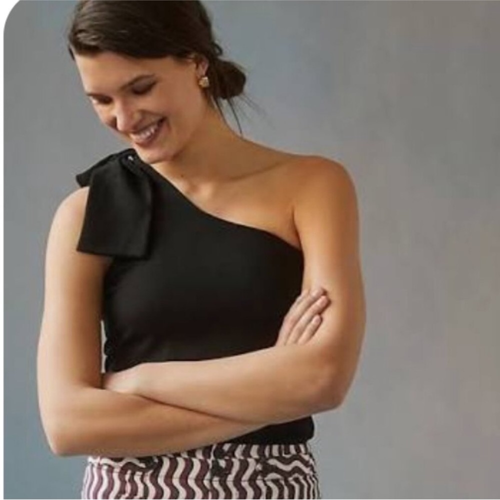 NWT Anthropologie Bishop & Young one shoulder bow tank top